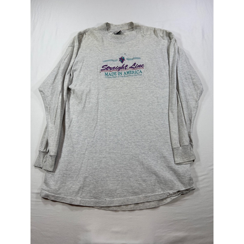 Vintage Signal Sports Straight Line Bud Water Ski Tour T-Shirt XL Gray LS